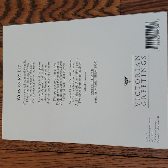 1980's Unused Victorian Greetings Card - Sweet Slumber - Card w/envelope - Picture 4 of 8